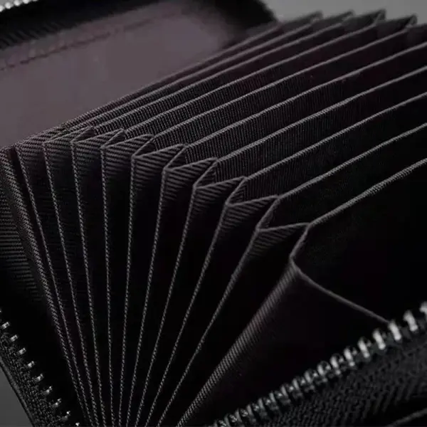 Modern Multi Slot Card Holder Small Wallet Women Men Business Bank Credit Card Bag Male Coin Pouch Solid Leather Zipper Wallet